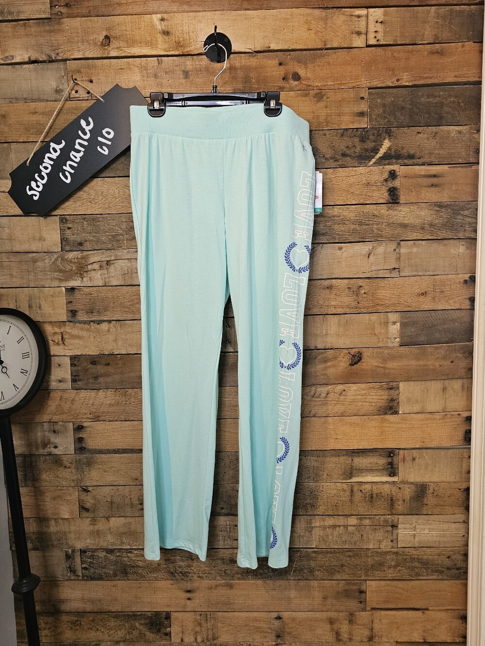 Danskin Now Women's 2017 Aqua Reef Green Grapic Flare Yoga Pants Size 1x